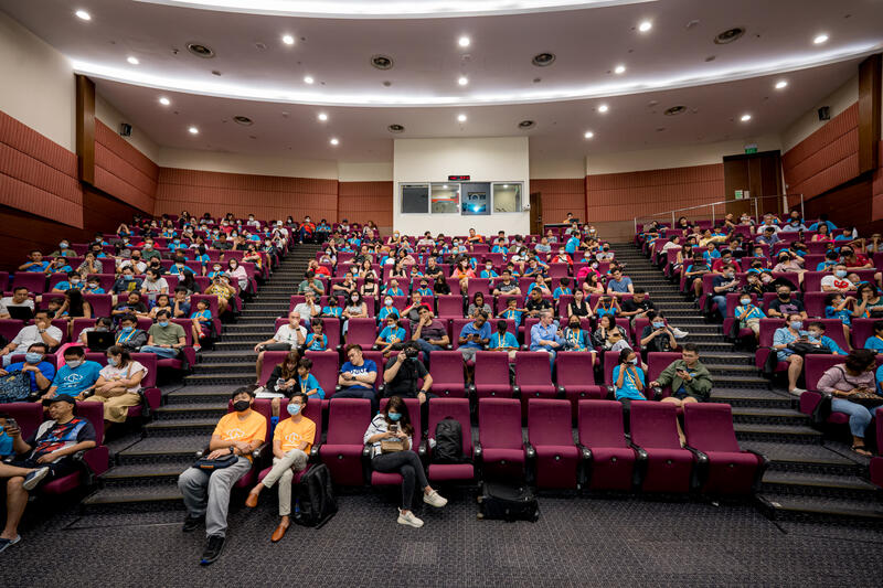 Full auditorium at CodeFest kids coding event in Singapore