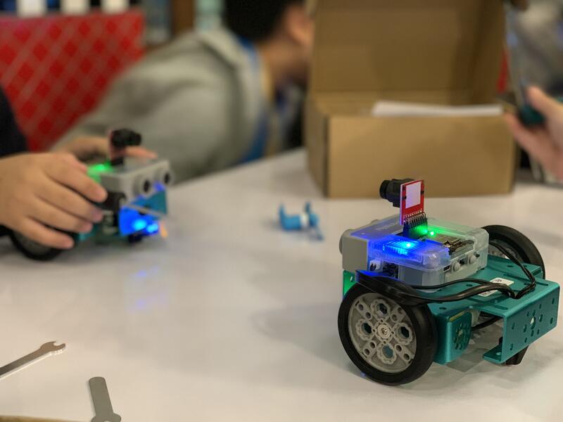 Robots built by kids at CodeFest robotics challenge