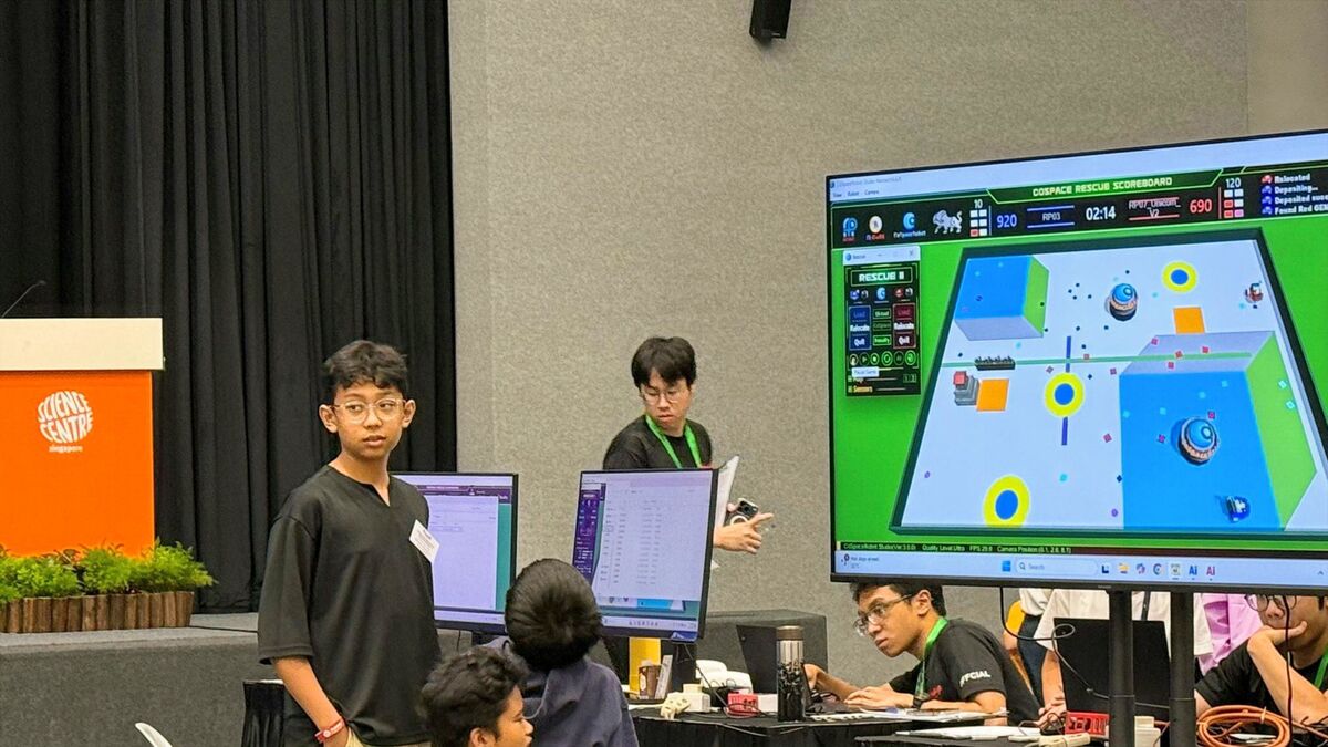 CoSpace Rescue scoreboard at Science Centre Singapore