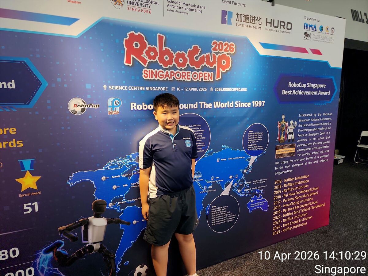 Student at RoboCup 2026 backdrop