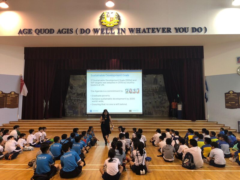 School assembly presentation on Sustainable Development Goals by Roboto